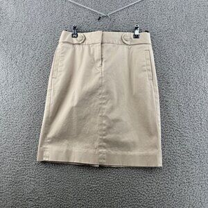 J.Crew Womens Beige Cotton Blend Pencil Skirt Size 0